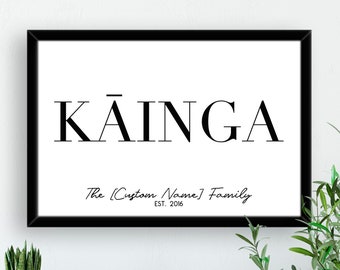 Tonga Custom Kainga (Family) Name Print  // Kāinga Quote Custom Wall Art - Custom Family Art - Personalized Gift Print - Tongan Art