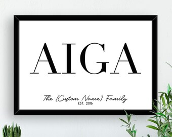 Samoa Custom Aiga (Family) Name Print  // Aiga Quote Custom Wall Art - Custom Family Art - Personalized Gift - Personal Family Print