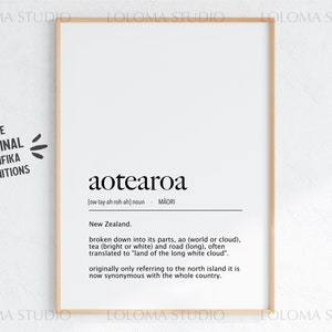 Aotearoa (New Zealand) Definition Digital Print