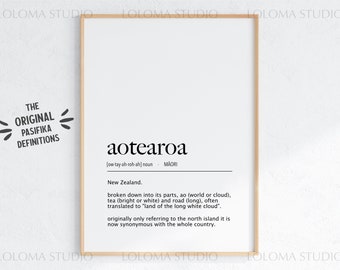 Aotearoa (New Zealand) Definition Digital Print