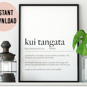 Tonga Kui Tangata (Grandfather) Definition Digital Print