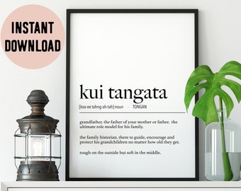 Tonga Kui Tangata (Grandfather) Definition Digital Print