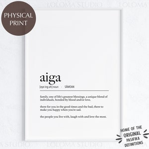 Samoa Aiga (Family) Definition Physical Print