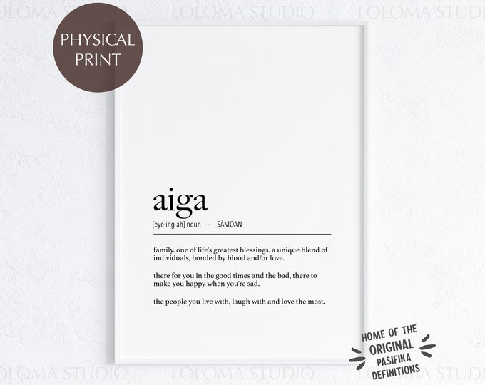 Samoa Aiga (Family) Definition Physical Print