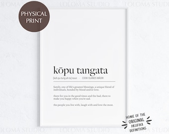 Cook Islands Kopu Tangata (Family) Definition Physical Print