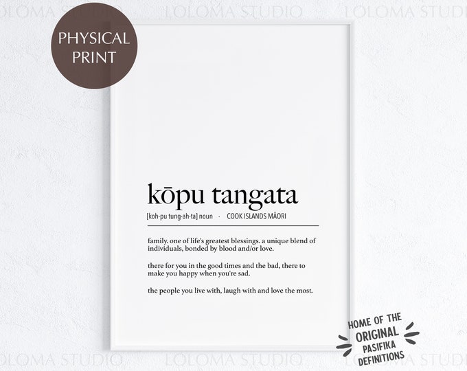 Cook Islands Kopu Tangata (Family) Definition Physical Print