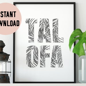 Talofa (Hello) Tropical Palms Digital Print - Samoan, Tokelau, Tuvalu