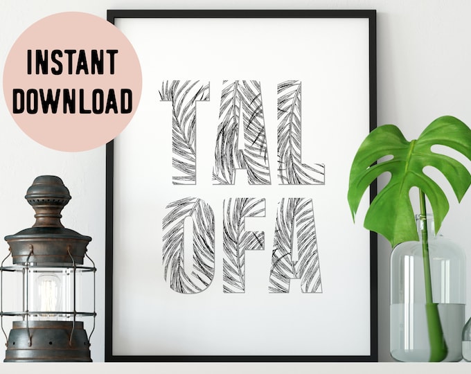 Talofa (Hello) Tropical Palms Digital Print - Samoan, Tokelau, Tuvalu