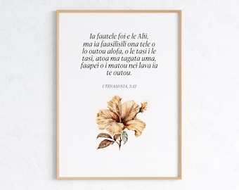 Samoa Scripture 1 Thessalonians 3:12 Digital Bible Print