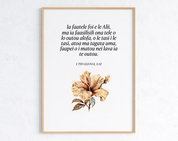 Samoa Scripture 1 Thessalonians 3:12 Digital Bible Print