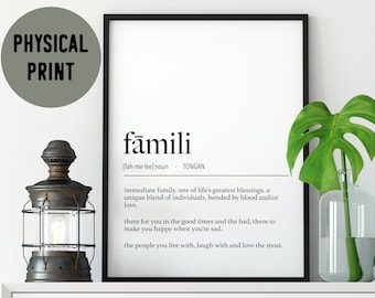 Tonga Fāmili (Immediate Family) Definition Physical Print