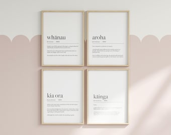 Digital New Zealand Maori Definition Bundle Digital File - 4 Posters