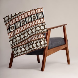 Fijian Sereima Masi (Tapa) Small Print Throw Blanket