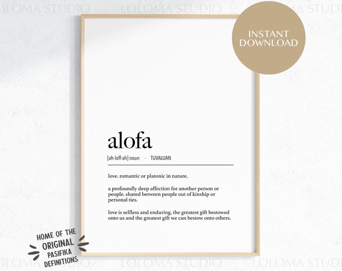 Tuvalu Alofa (Love) Definition Digital Print