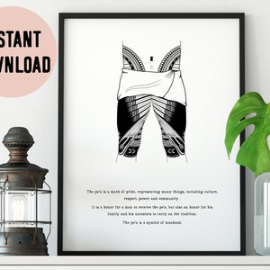 Samoa Pe&#39;a Tatau Digital Print