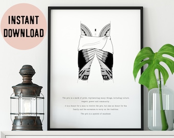 Samoa Pe'a Tatau Digital Print