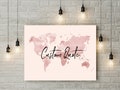 Digital Pink World Quote Map #2 Print product logo