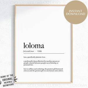 Fiji Loloma (Love - Platonic) Definition Digital Print