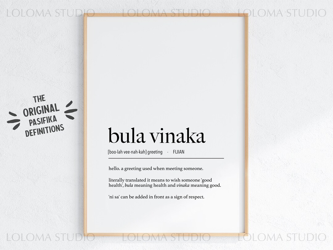 Bula Vinaka hello Definition Digital Print Fijian Art Etsy Ireland