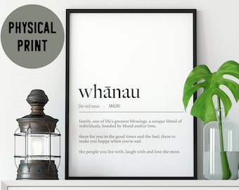 New Zealand Maori Whanau (Family) Definition Physical  Print