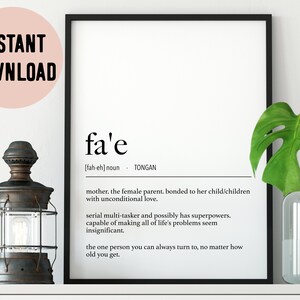 Tonga Fa&#39;e (Mother) Definition Digital Print