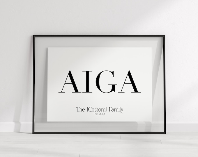 Samoa Custom Aiga (Family) Name Print  // Aiga Quote Custom Wall Art - Custom Family Art - Personalized Gift - Personal Family Print