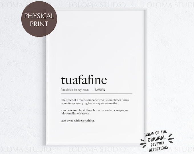 Samoa Tuafafine (Sister) Definition Physical Print