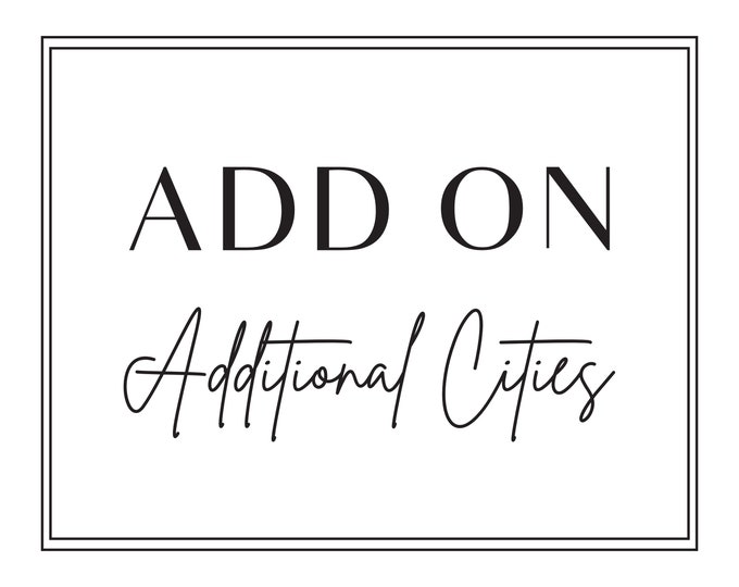 Add On - Alter or Add Cities with any Map Purchase