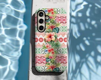 Polynesian Tough case for Samsung® Luisa Peach Pattern