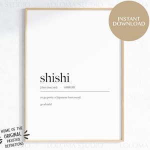 Digital Hawaii Shishi (Potty) Definition Print / Instant Download