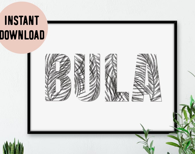 Fiji Bula Tropical Palm Digital Print / Landscape