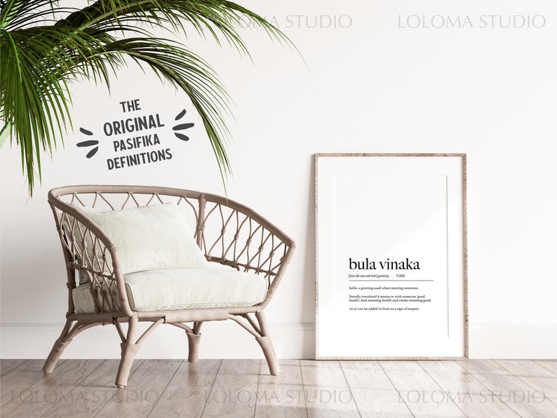 Bula Vinaka (hello) Definition Digital Print - Fijian Art - Itaukei ...