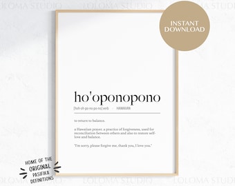 Hawaii Ho'oponopono (Forgiveness) Definition Digital Print
