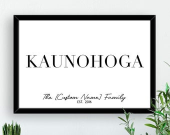 Rotuma Custom Kaunohoga (Family) Name Print  // Kaunohoga Quote Custom Wall Art - Custom Family Art - Personalized Gift Art Print
