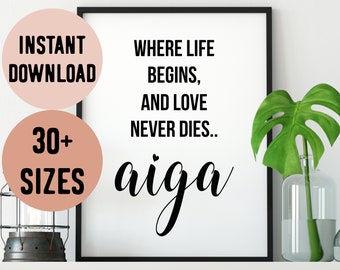 Samoa Aiga (Family) Where Life Begins Quote Digital Print