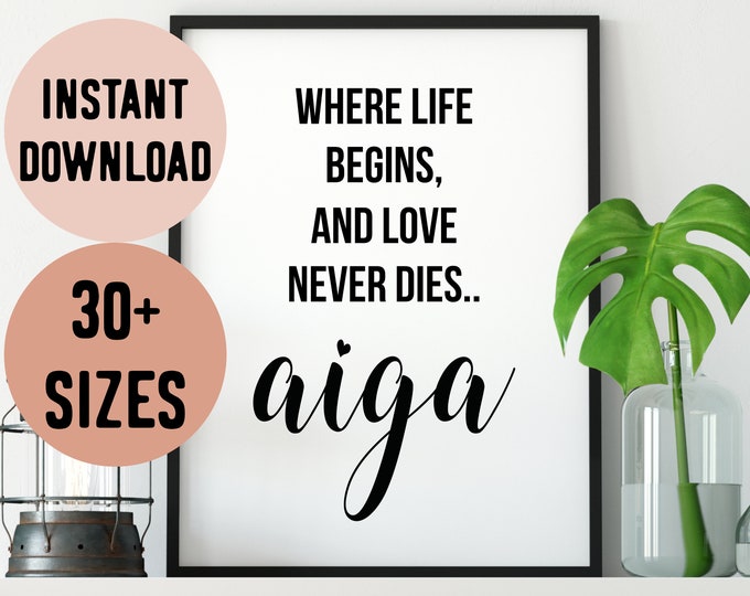 Samoa Aiga (Family) Where Life Begins Quote Digital Print