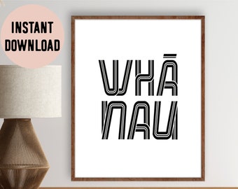 Digital New Zealand Maori Whanau (Family) Lines Black and White Digital File