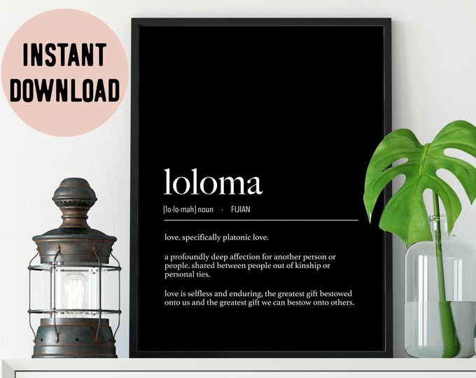 Fiji Loloma (Love - Platonic) Definition Inverted Digital Print