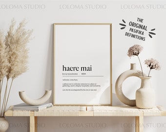 Haere Mai (Welcome) Definition Digital Print - Te Reo Maori - New Zealand Art - Minimalist Print - Definition Print - Maori Print