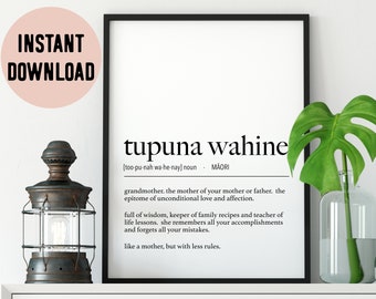 New Zealand Maori Tupuna Wahine (Grandmother) Definition Digital Print