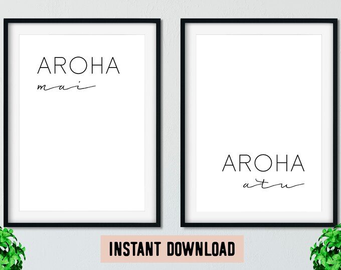 New Zealand Aroha Mai, Aroha Atu (Love Received, Love Returned) Maori Print // New Zealand Print - Aroha Love Print - Te Reo Maori