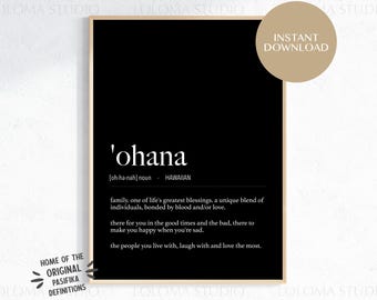 Hawaii 'Ohana (Family) Definition Inverted Digital Print