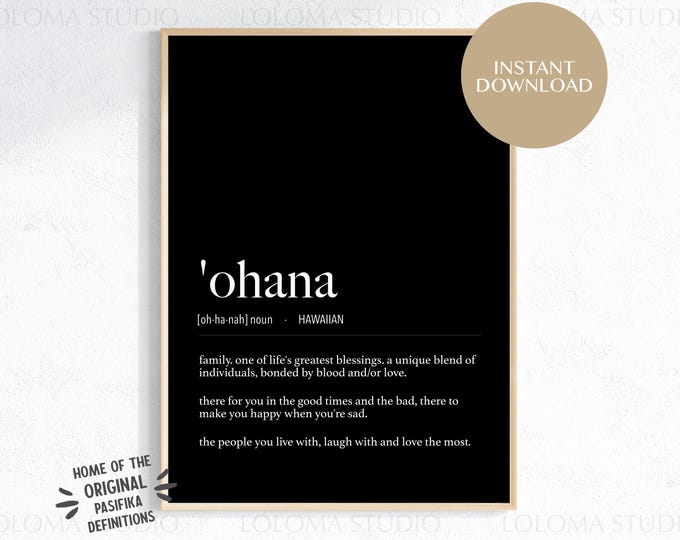Hawaii 'Ohana (Family) Definition Inverted Digital Print