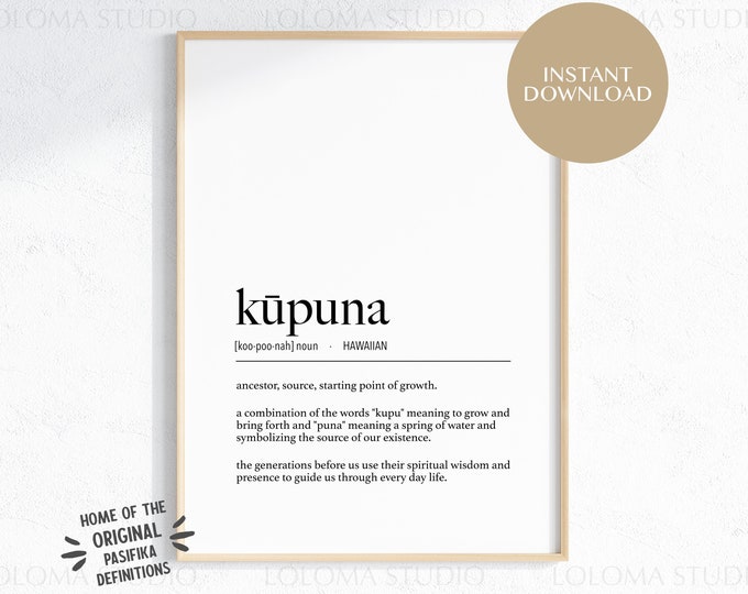 Hawaii Kupuna (Ancestor) Definition Digital Print