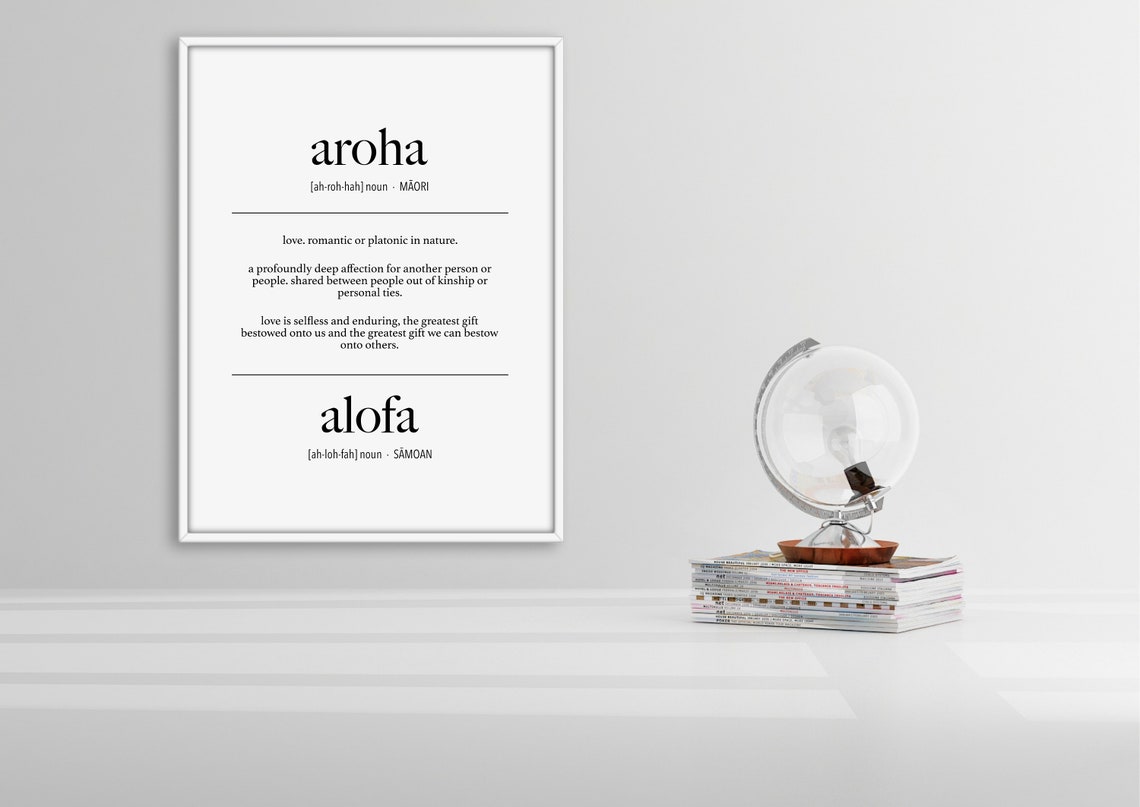 Maori Samoan Aroha and Alofa love Definition Digital Print Etsy