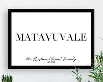 Fiji Custom Matavuvale (Family) Name Print - Style 1