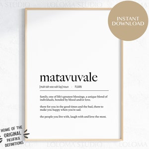 Digital Fiji Matavuvale (Family) Definition Digital File, Fijian Art, Fiji Islands, Melanesian Art, iTaukei Language, Pasifika Definition