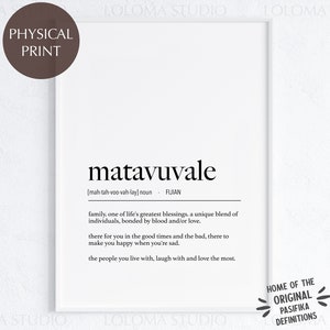 Fiji Matavuvale (Family) Definition Physical Print