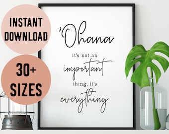 Hawaii Ohana (Family) is Everything Quote Digital Print 