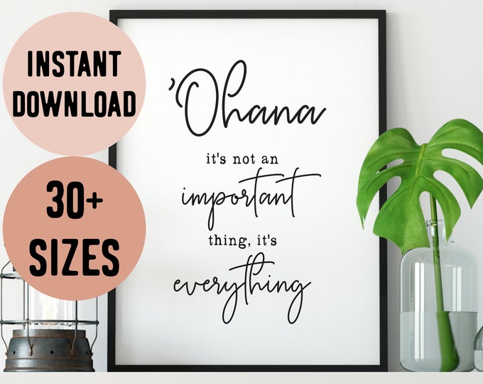 Hawaii Ohana (Family) is Everything Quote Digital Print
